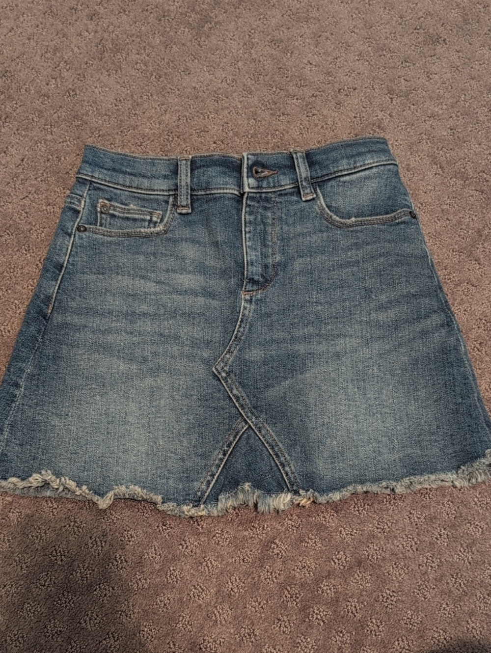DL1961 Girls Medium Wash Raw Hem Denim Mini Skirt Size 10